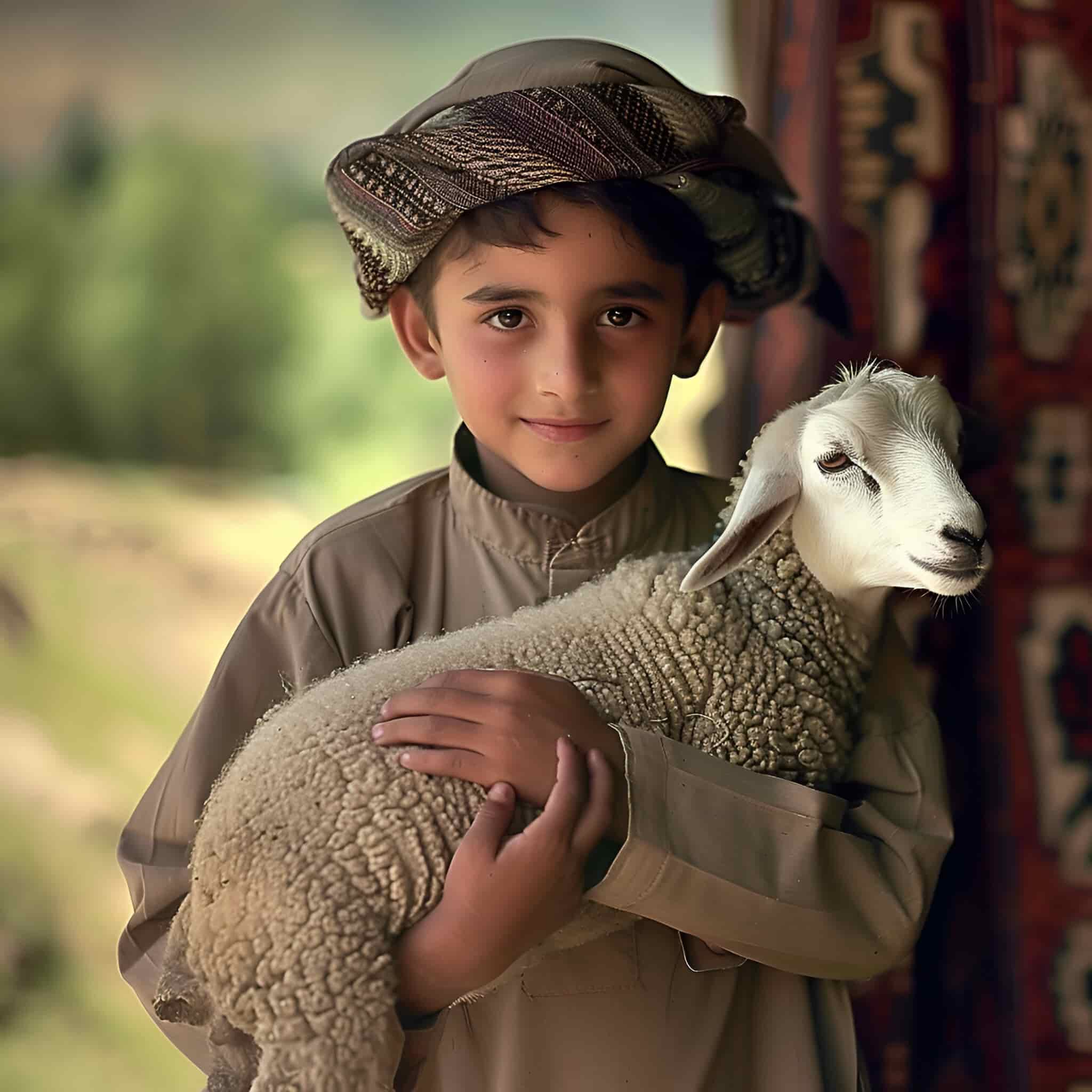 Family receiving Qurbani meat